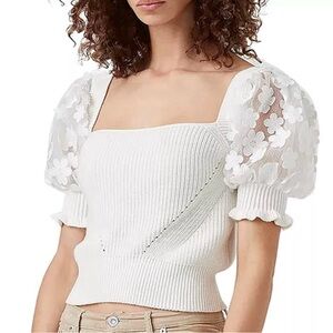 French Connection floral puff sleeve blouse